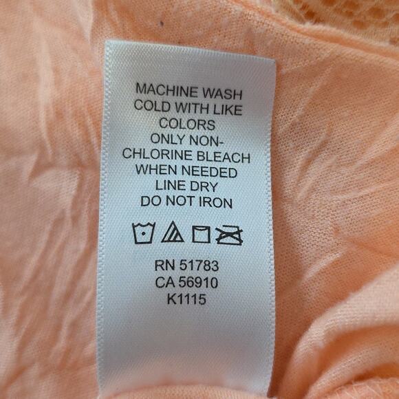 Juniors Sz L Orange Lace Textured Y2K 90s Fairy Beachy Maurices Tank Top - Picture 11 of 11